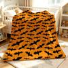 Orange Bat Waves Soft Fluffy Flannel Blanket Super Cozy Lightweight Bed Blanket for Halloween Sofa Bed Christmas Decor