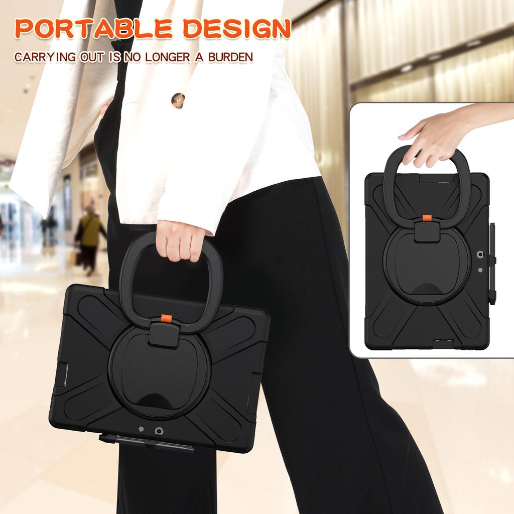 360 Rotating Kids Case For Microsoft Surface Pro X 2019 13" Heavy Duty Stand Cover 3-Layer Protect With Handle Grip Tablet Shell