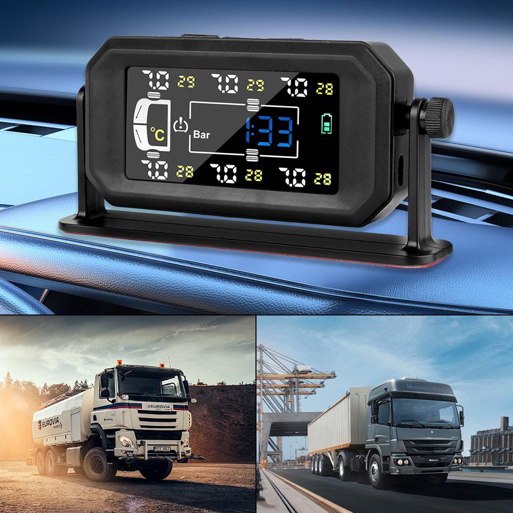 6 External Sensors Tire Pressure Monitoring System Temperature Warning Fuel Save H13 Intelligent Truck Car Tyre Pressure Monitor
