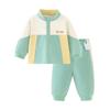 Mini Balabala Unisex Long-Sleeve Colorblock Top & Pants Set