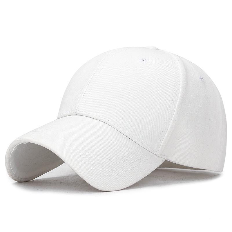 Unisex Plain Cotton Baseball Cap - European & American Style, Curved Hard Brim, Sun Protection