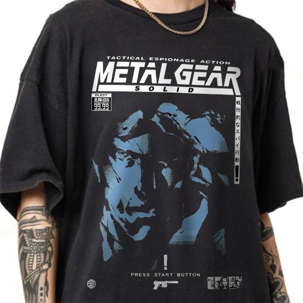 

Metal Gear Solid Tshirt Solid Cotton Clothes 2026 Spring and summer Crewneck Tees Round Collar Short Sleeve Fashion Tshirts XL