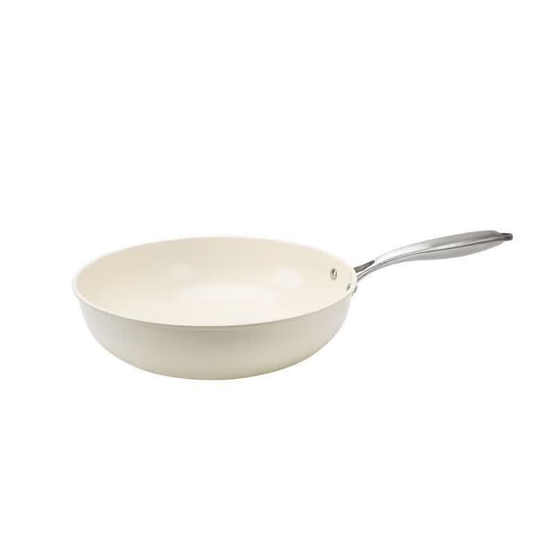 Wutuo 28cm Double-Sided Ceramic Non-stick Frying Pan & Wok with Glass Lid