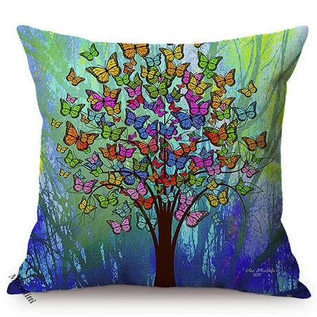 Colorful Butterflies Harmony Sofa Decoration Cushion Cover Butterfly Abstract Graffiti Nordic Cotton Linen Pillow Case Cojines