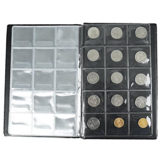 Coin Collection Book 10 Pages 150 Pockets Transparent PVC Multi-purpose Stamps Commemoration Medals Challenge Coin Organizer