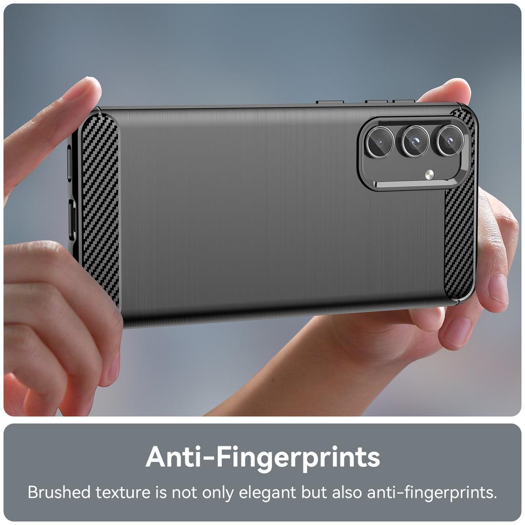 For Samsung Galaxy M55 5G/C55 5G/F55 5G Brushed Phone Case Carbon Fiber Texture Soft TPU Cover