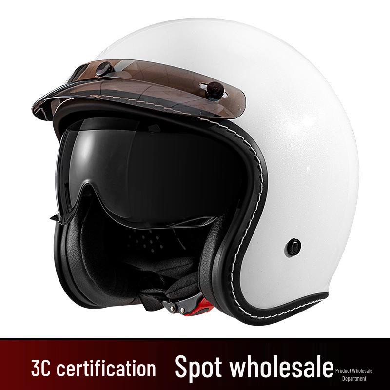 Best-Selling 3/4 DOT Motorcycle Helmet for Men & Women – Retro Scooter/Moped/Cruiser Style