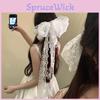 Elegant Lace Butterfly Bow Hair Clip For Women With Handcrafted Design For Bridal And Formal Wear