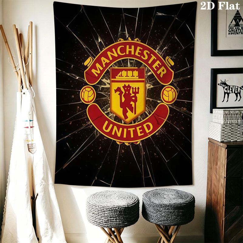 Man Utd C Wall Hanging Printed Fabric Blanket Decorative Tapestries for Bedroom Living Room Home Decor