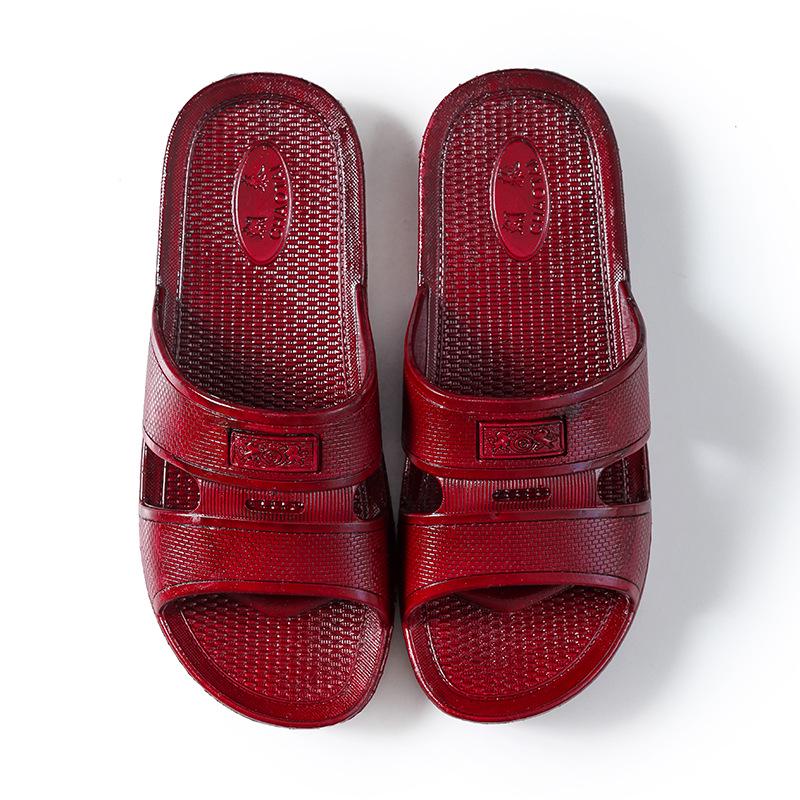 Red Open-Toe PVC Korean Casual Beach Slippers: Comfortable, Fashionable Adult Flip Flops