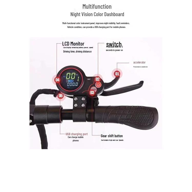Controller Display Velocità e Batteria LCD per Mountain Bike Elettrica Intelligente
