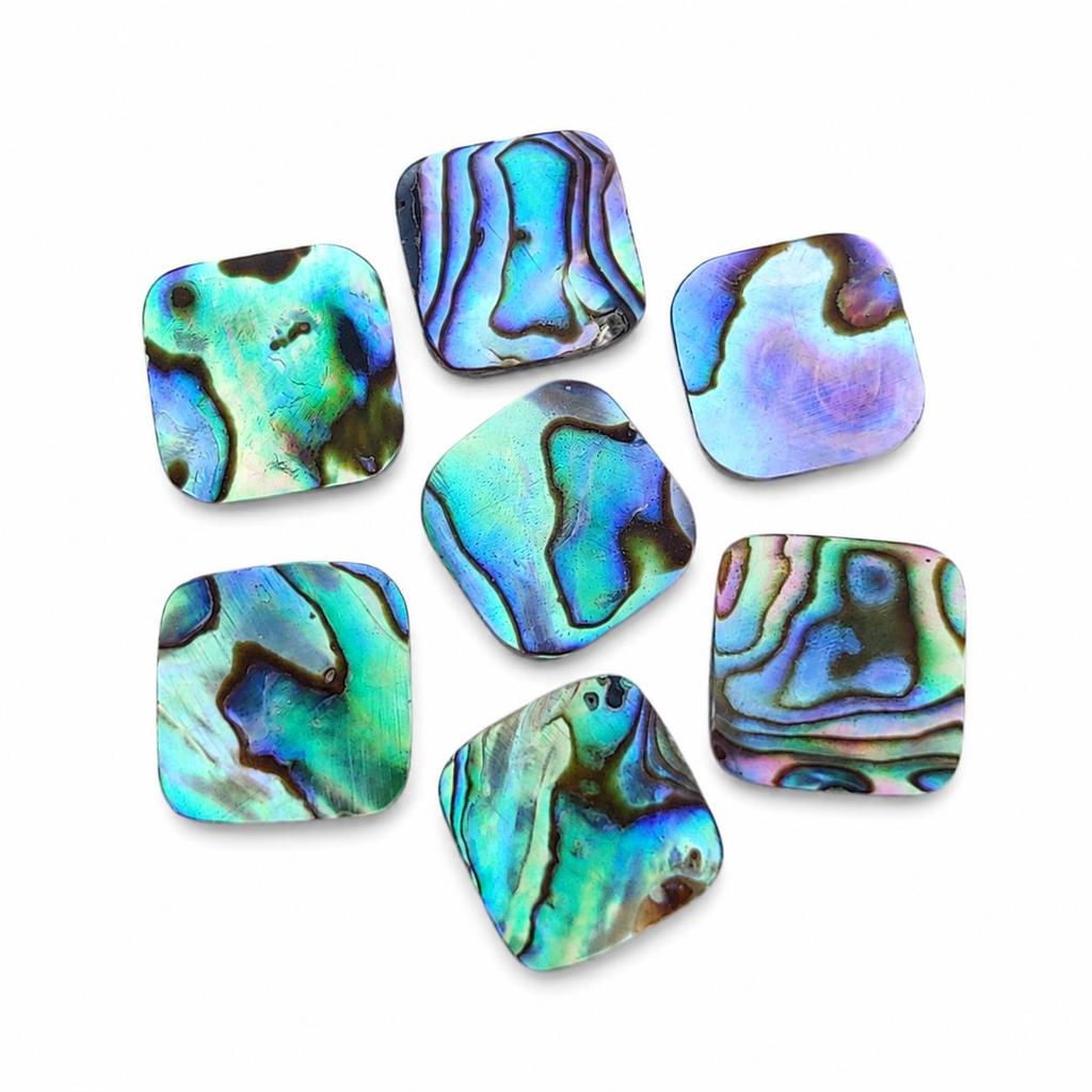 Natural Abalone Shell Cushion Cabochon Lot, Iridescent Multi Color Loose Gemstone for Jewelry Making
