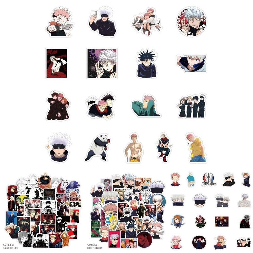 Vibrant 50/100 Pcs Anime Jujutsu Kaisen Sorcery Stickers Waterproof Decals For Laptops