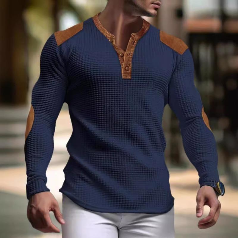 3D Breathable Men's Casual Sweatshirt Autumn V-Neck Top Sports Sweatshirt