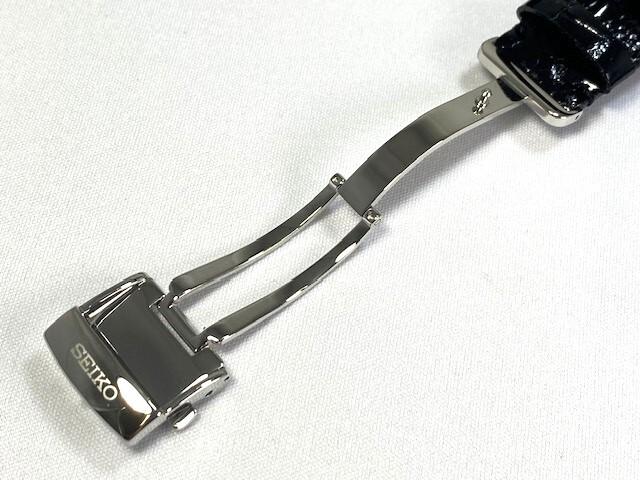 L0GG013J9 SEIKO Brightz 20mm Leather Crocodile for Strap, Black, SAGA217/ 8B92-0AP0