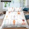 Housse de couette King Queen Anatomie humaine Structure corporelle Organe Parure de lit Éducation médicale Biologie cellulaire Housse de couette en polyester doux