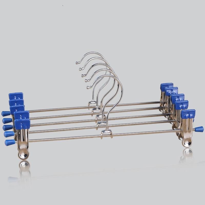 5/10pcs Metal Pants Racks Black/Blue Wind Proof Clothes Drying Trousers Wardrobe Clip Anti-slip Multi-purpose Skirt Racks TMZ