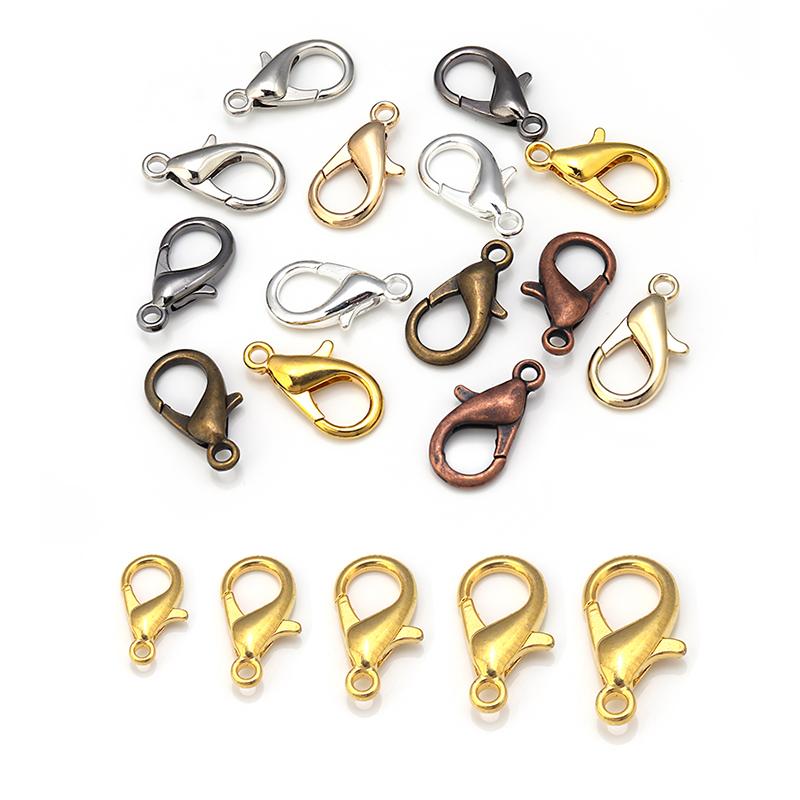 50pcs Jewelry Findings Alloy Lobster Clasp Hooks Bracelet End Connectors For Jewelry Making Necklace bracelet Chain DIY Supplies