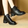Fashion Women Short Boots 2025 Autumn Winter New Fashion Lace Up Vintage Middle Heel Shoes Outdoor Non Slip Height Increase Ankle Boots
