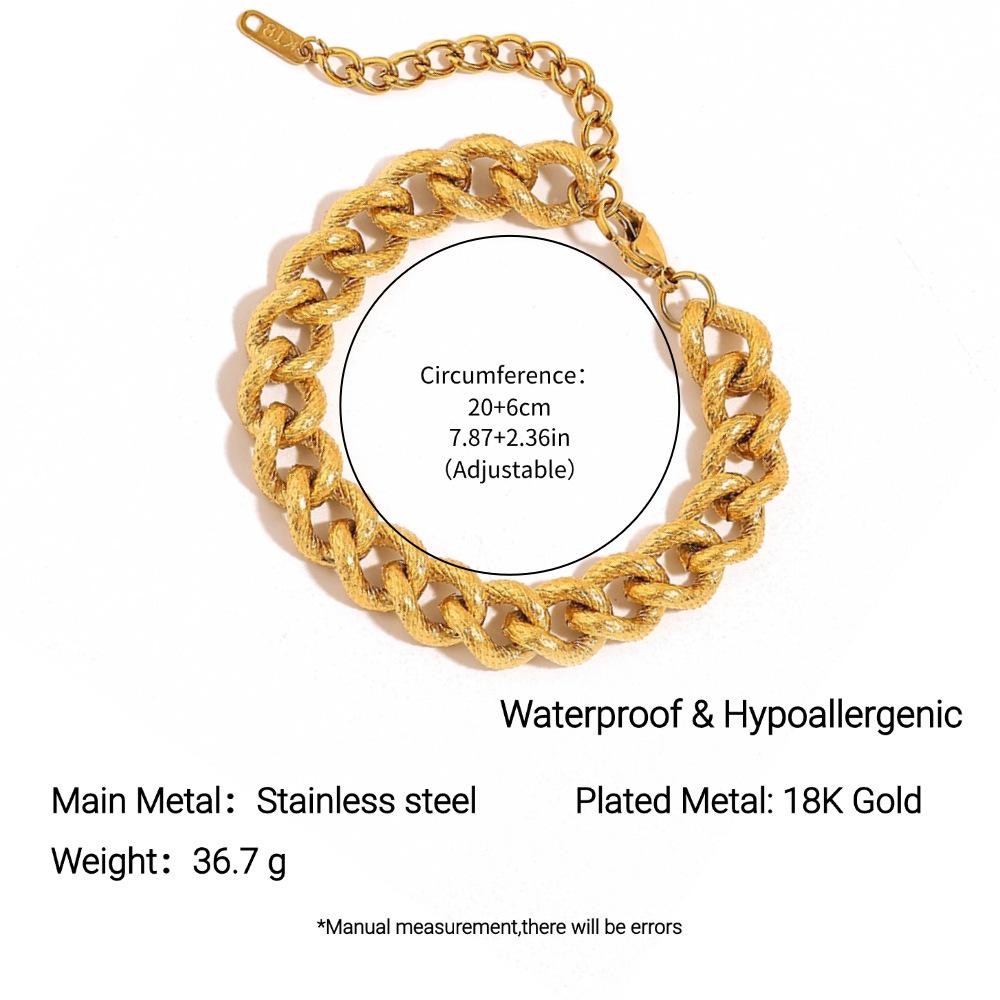 Yingtai Women's Non-fading Oval Colorful Irregular Stainless Titanium Steel Bracelet, Electroplated 18k Gold, European & American Style.