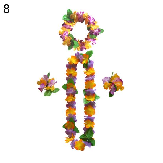 Practical Vibrant Colors Breathable Party Favors Holiday Wedding Beach Birthday Decorations Lei Kit for Beach Hawaiian Bracelets CDN