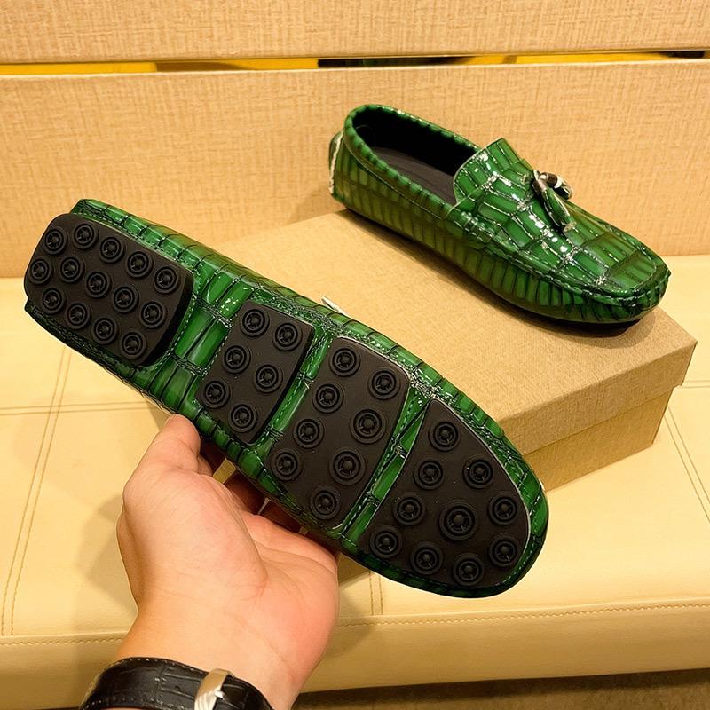 Pacecraft Shoes Men's Driving Loafers, Soft Microfiber Leather with Metal Decoration, Breathable & Comfortable, 4 Colors, Sizes 39-48