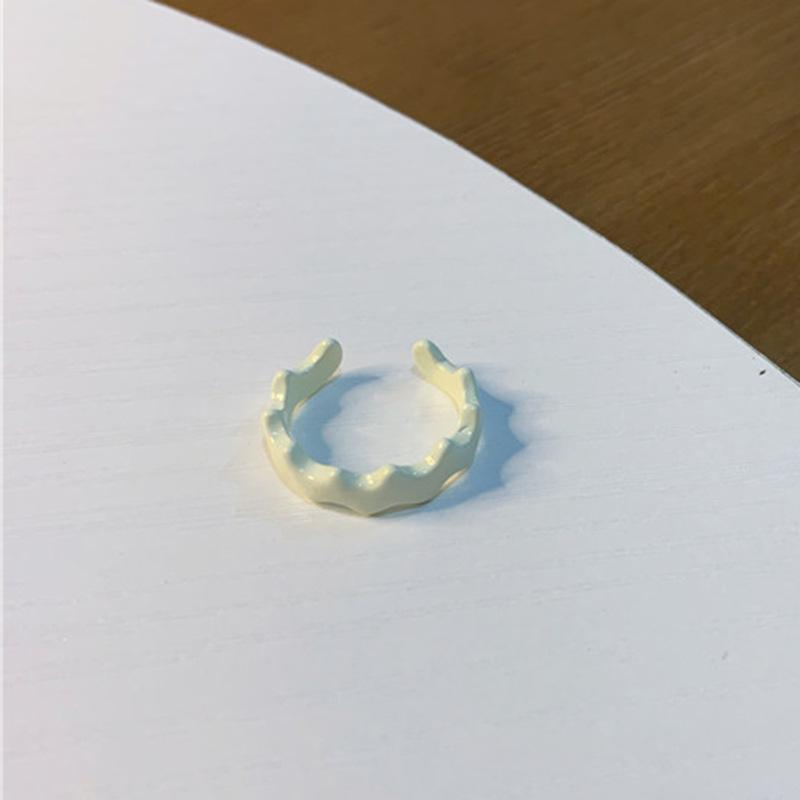European and American retro exaggerated geometric acrylic Epoxy resin ring temperament personality mixed color index finger ring