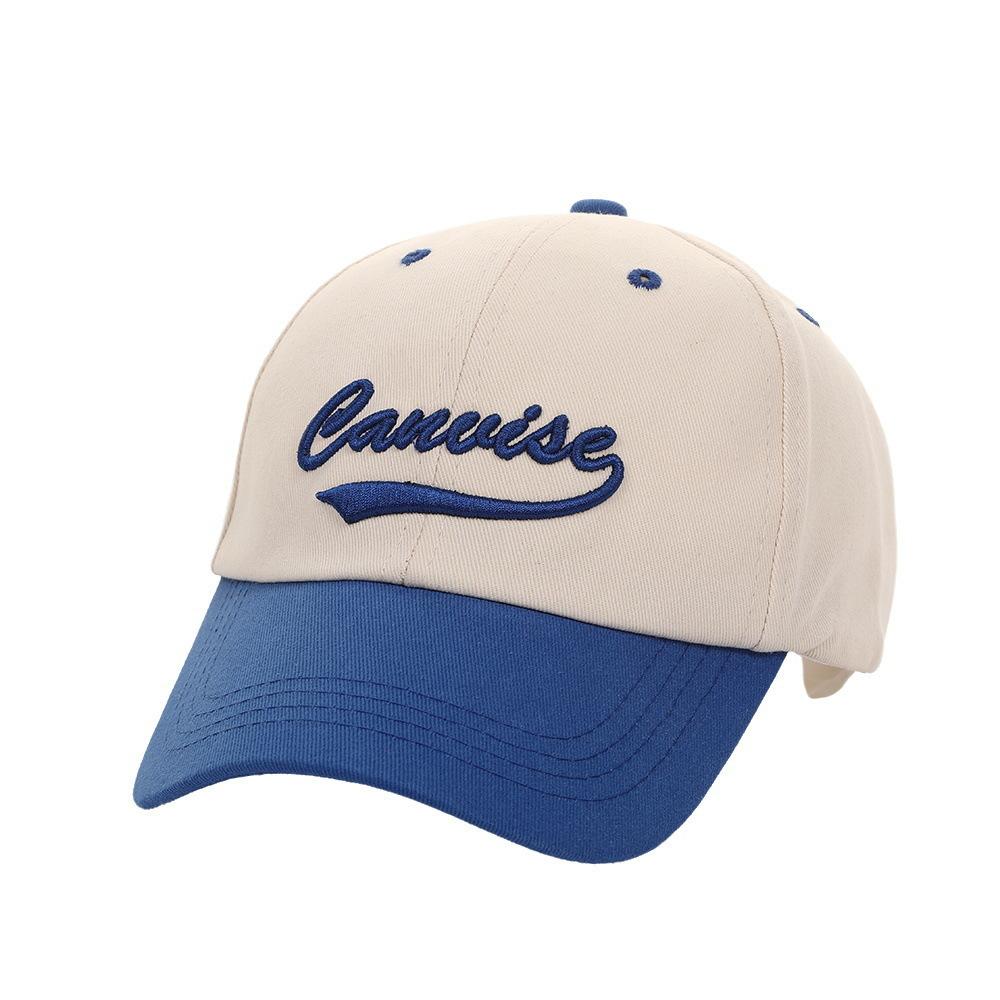 American Retro Trend with Curved Brim Dome Letter Baseball Cap for Men and Women Showing White Face Small Sun Protection Baseball Cap Cotton