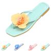 Sommer Damen Flip-Flop Sandalen Orchideenblüte Strandurlaub Flach Bequem Quadratische Zehenpartie Lässig zum Hineinschlüpfen Flache Sandalen