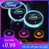 New 2026 Car Sticker For Ford 7 Colors LED Car Cup Holder Lights Luminous Coaster Water Cup Pad For Ford Escape Kuga Mondeo Ecos