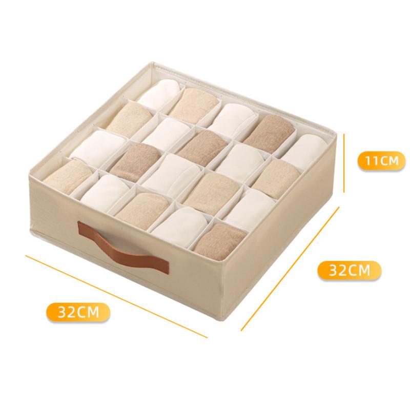 Fabric Foldable Storage Box With Dividers For Wardrobe Organization And Clothing Storage