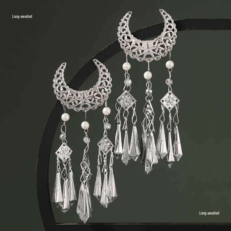 Ancient Style Hanfu Silver Hair Accessories: Warring States Robe Headdress, Qin Han Wei Jin Hair Clip, Pendant, Hairpin