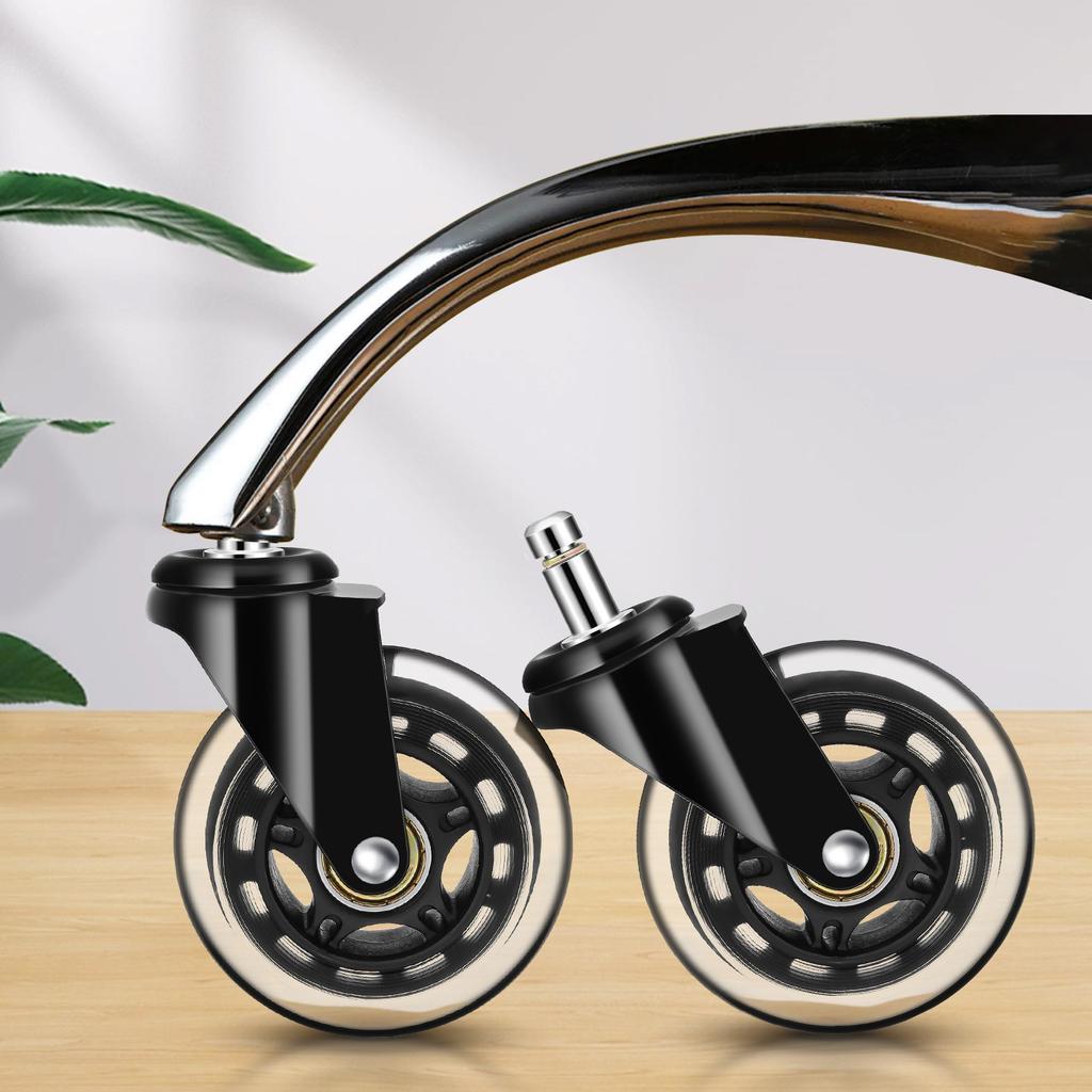 1PCS Office Chair Caster Wheels 10MM 11MM Swivel Rubber Caster Wheels Replacement Soft Safe Rollers Furniture Hardware
