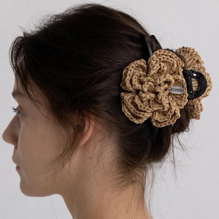 FLOWER CROCHET HAIR CLIP-2colors