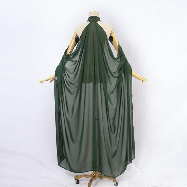 Womens Ladies Chiffon Sheer Mesh Halter Fairy Elf Elven Cloak Shawl Wedding Dress Cape