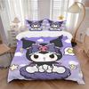3pcs Cute Kuromi Quilt Cover Set (1 Quilt Cover + 2 Pillowcases Without Pillow Core), High-Definition Printing for Home and Dormitory.H014