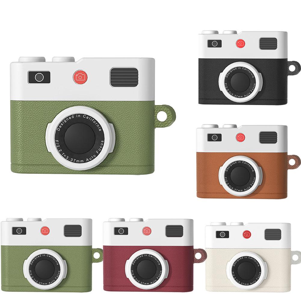 Retro Camera Design Case for AirPods Pro 3 Soft Silicone Protective Cover Shockproof Anti Scratch Wireless Charging Compatible