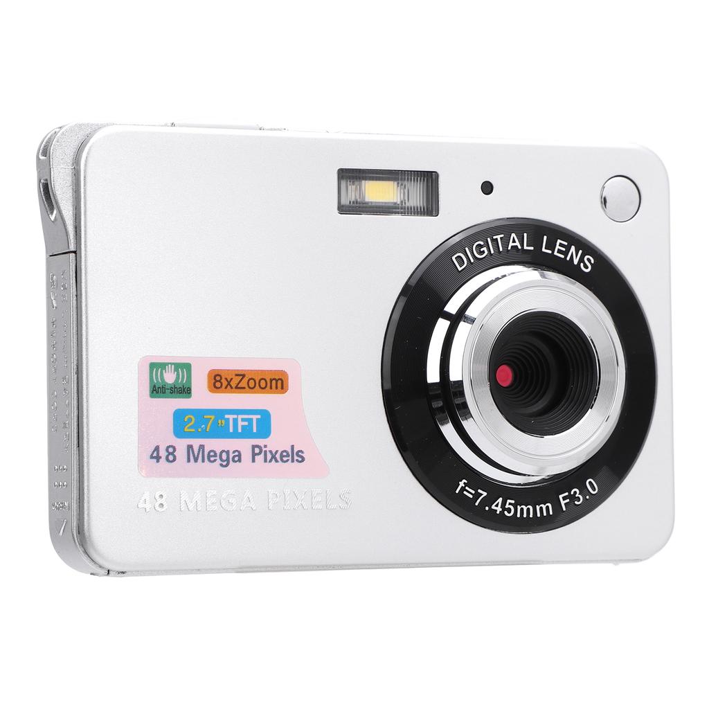 Digital Camera with Fill Light 2.7 Inch TFT LCD Screen Anti Shake 48MP 550mAh Auto Focus 8X Digital