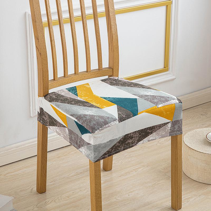 New Color Elastic Chair Cover Printed All-Inclusive Non-Slip Dining Chair Cushion Cover Home Hotel One-Piece Chair Cover
