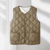 Crew neck quilted warm windproof vest down cotton vest cotton top warm jacket new autumn and winter