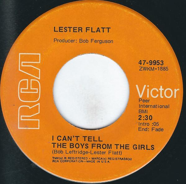 

7inch Record LESTER FLATT I Cant Tell The Boys From The Girl 479953 RCA VICTOR 1971 US CountryFolk Used