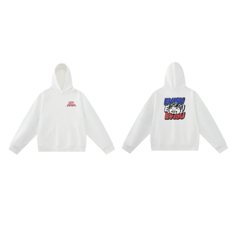 EVISU Fukujin 2025 Spring/Autumn Letter Print Hoodie