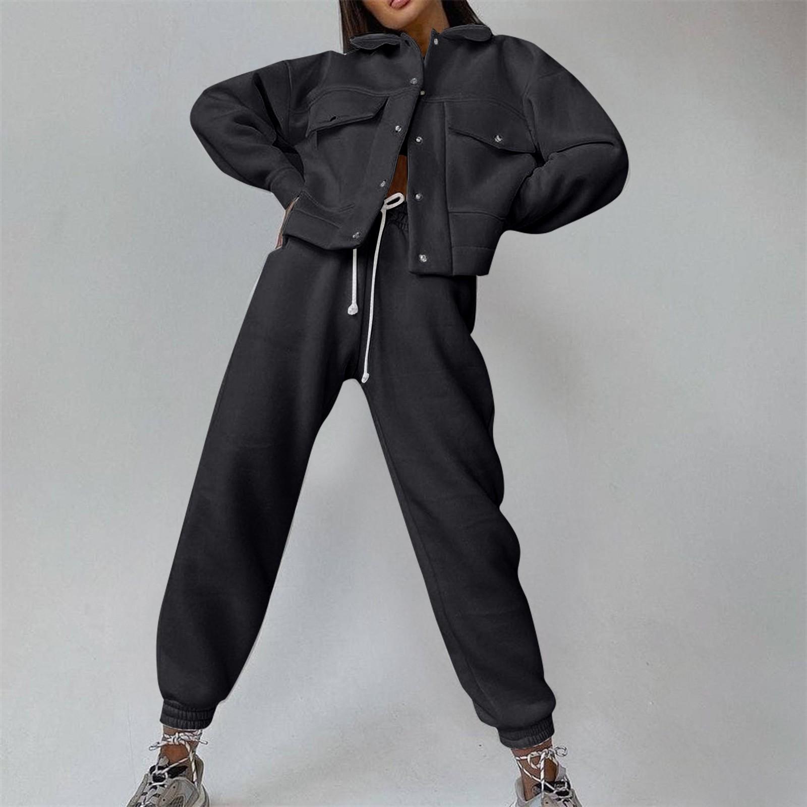 

Женский свободный однобортный пиджак большого размера с толстовкой XL чёрный