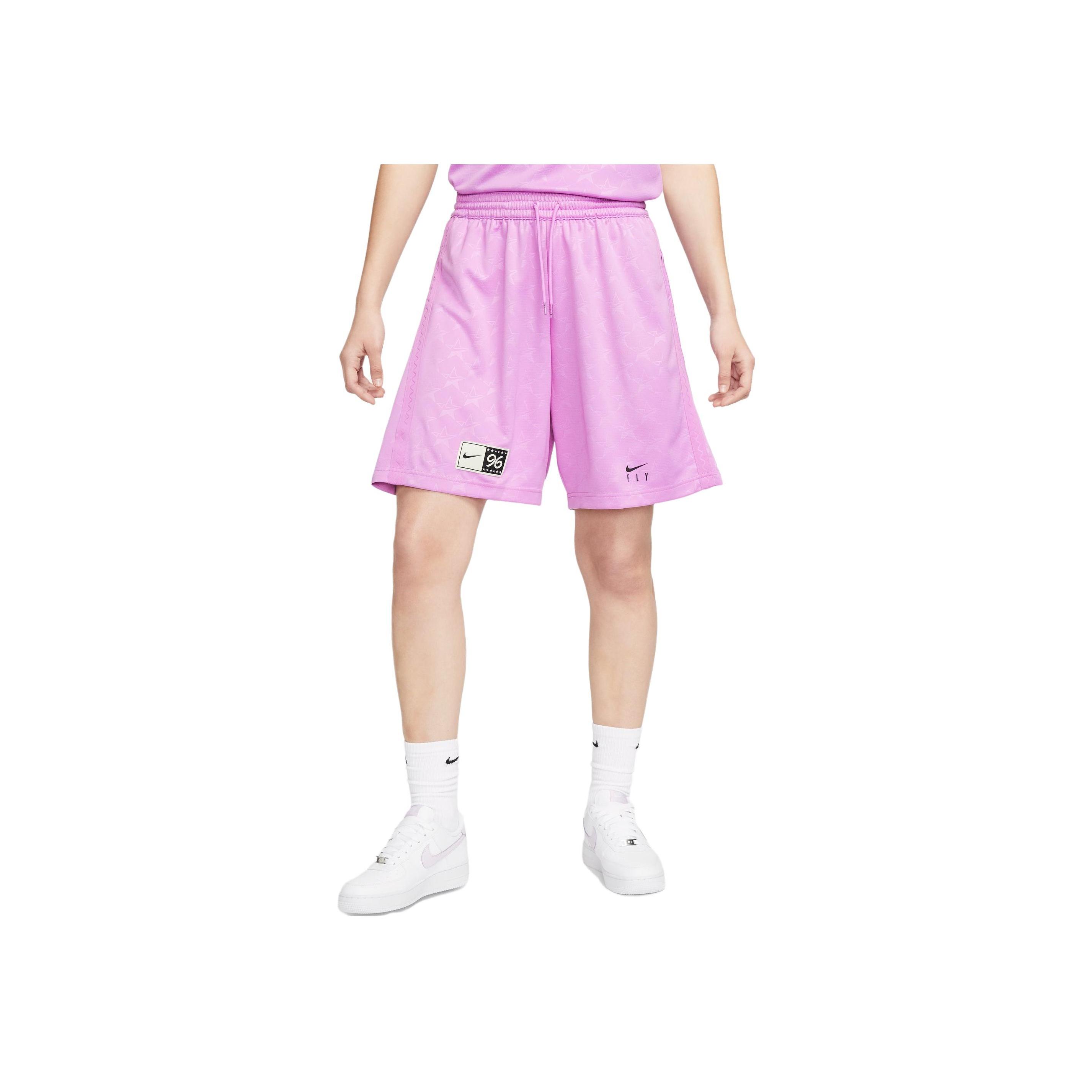 

Nike SS23 High Basketball Series Solid Logo Quick-Dry Breathable Mesh Casual Sports Basketball Shorts Women Shorts Light-Purple Red DX3949-532 S
