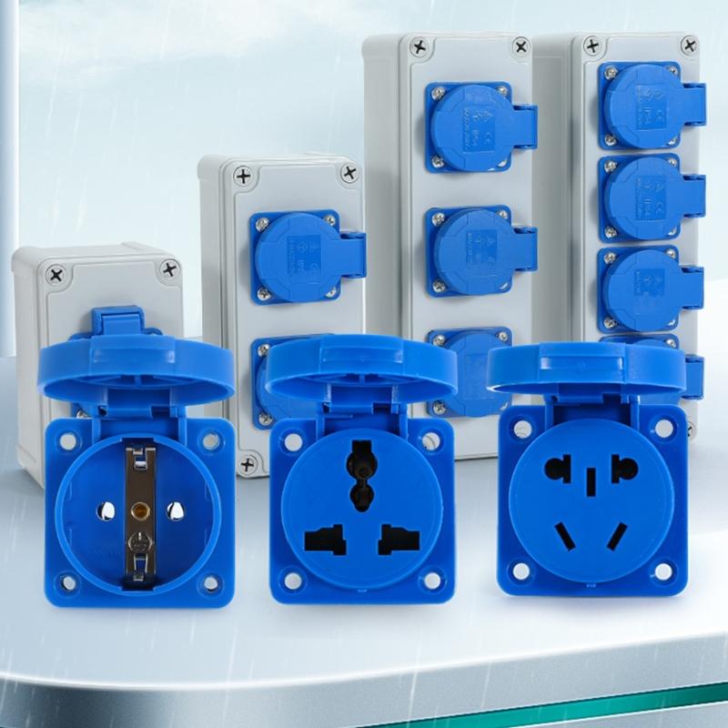 Strong 16A 3 Prongs Outdoor Waterproof Electrical Sockets Box Cover Strong Plastic Housing Upgrades for Garden Patioes