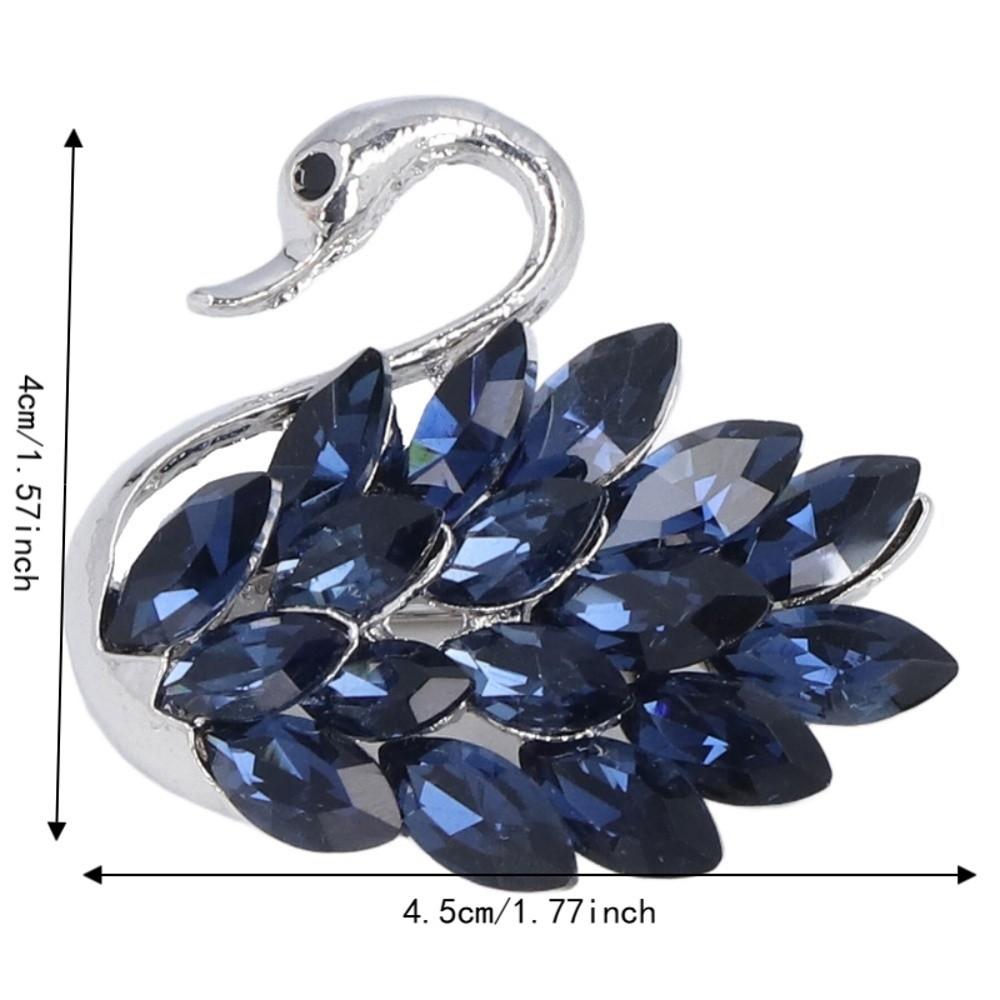 2pcs Alloy Material Swan Brooch Exquisite Craftsmanship Rhinestone Brooch Crystal Brooch  For Women