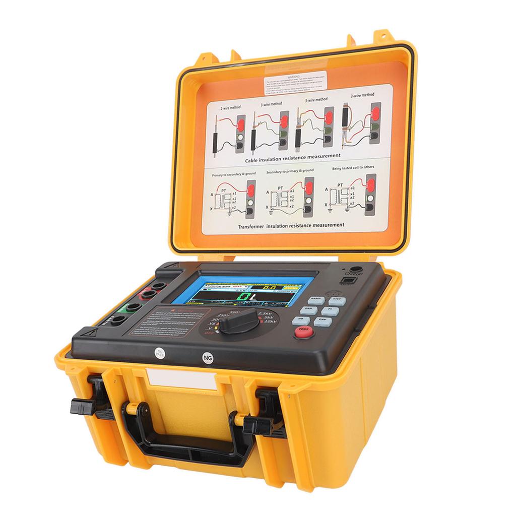 Digital Insulation Resistance Tester 10KV High Voltage Megohmmeter Earth Ground Resistance Meter 100‑240V UK Plug
