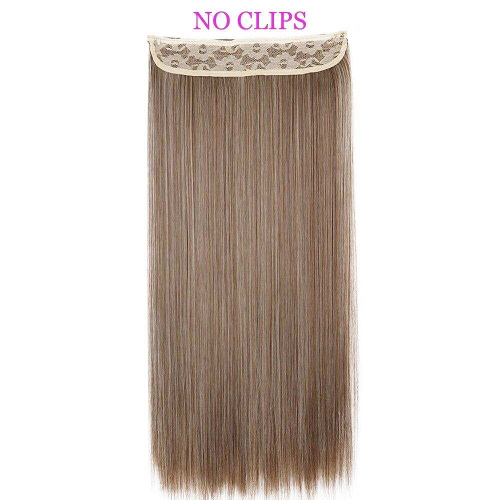 MISS WIG Extensiones de cabello sintético, sin Clips, cabello Artificial, Rubio, marrón, negro, degradado, morado, liso, pieza de cabello falso