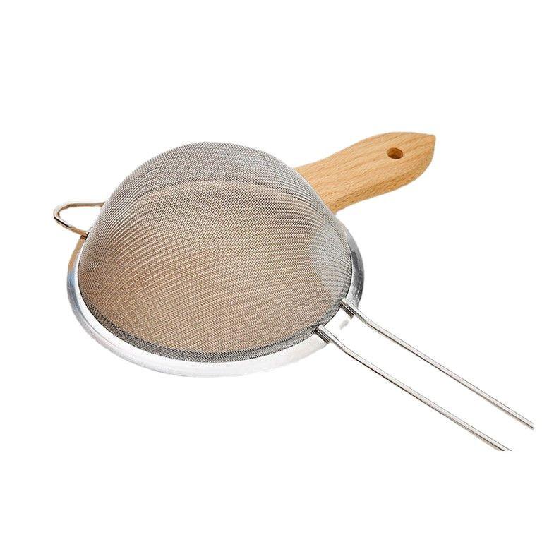 Stainless Steel Handheld Kitchen Sieve & Skimmer Ladle for Soy Milk, Oil, Flour, and Hot Pot.