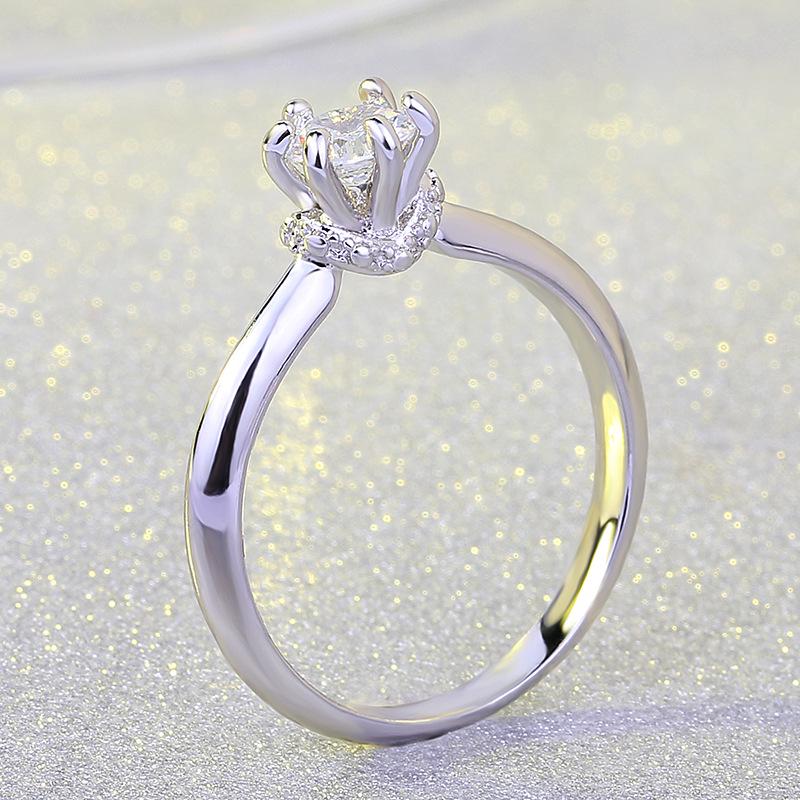 Zircon Ring for Women  European and American Fashion Simple Flower Pair Rings Rings  Zircon Copper Jewelry
